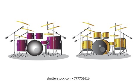 drum kit drum set symbol (drums, instruments, musical,music,drummer) Vector illustration isolated on background