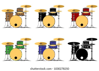 Drum kit set vector illustration