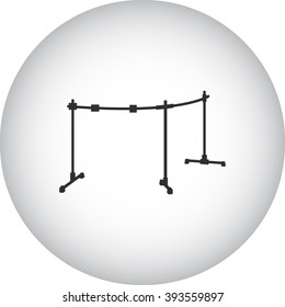 Drum kit stand frame  simple icon on round background