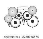 Drum kit top view. Vector illustration.