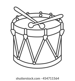 Drum kit toy ,black and white isolated flat icon