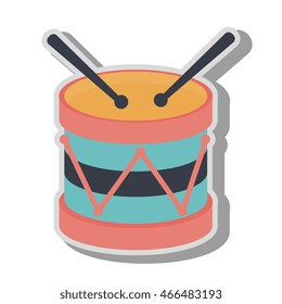 Drum kit toy ,colorful isolated flat icon
