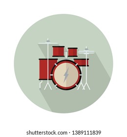 Drum kit vector icon. filled flat sign for mobile concept and web design. Drum set flat icon. Symbol, logo illustration. Pixel perfect vector graphics