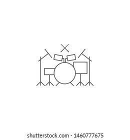Drum kit vector icon isolated on white background