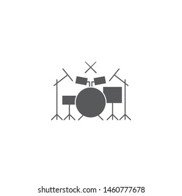 Drum kit vector icon isolated on white background