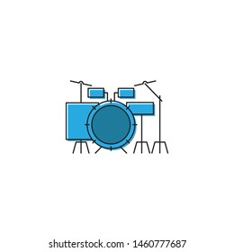 Drum kit vector icon isolated on white background