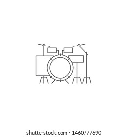Drum kit vector icon isolated on white background