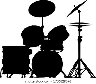 Silhouettes Drums On Yellow Background Stock Vector (Royalty Free) 14810911