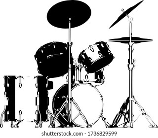 Drum Kit vector illustration, isolated.