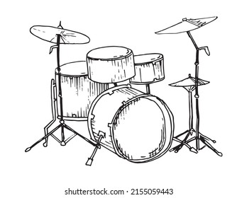 Drum Kit Vector Illustration Musical Instrument Stock Vector (Royalty ...