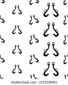 Drum Lifting Hook Icon Seamless Pattern, Hoist Crane Drum Barrel Lifting Hook Vector Art Illustration