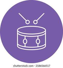 Drum line circle icon vector image. Can also be used for web apps, mobile apps and print media.