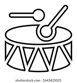 drum line icon design. drum thin black outline symbol vector illustration. editable stroke icon on transparent background.
