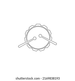 Drum line icon in flat style. Vector illustration