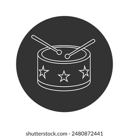 Drum line icon in flat style. Vector illustration