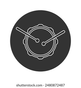 Drum line icon in flat style. Vector illustration