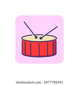 Drum line icon. Instrument, band, orchestra. Music concept. Vector illustration can be used for topics like parade, performance, toy