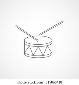 Drum Line Icon On White Background