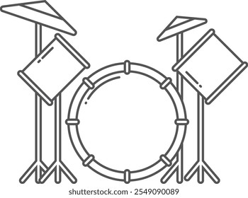 Drum line icon. Rock band music instrument