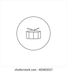 Drum line icons in circles. Drum icon. Drum vector illustration.