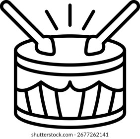 Design de ícone de vetor de linha de tambor