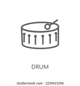 Drum linear icon. Modern outline Drum logo concept on white background from Music collection. Suitable for use on web apps, mobile apps and print media.
