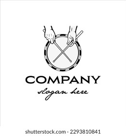 Drum logo with classic style design