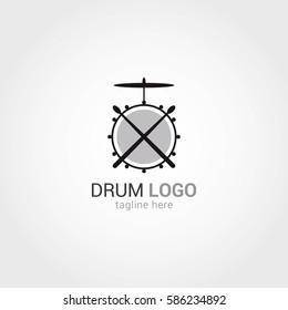 Drum Logo Design Template. Vector Illustration