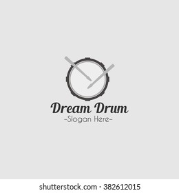 Drum logo icon design template. vector illustration. for business, educational, competition, concert use