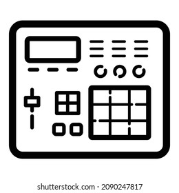 Drum Machine Flat Icon Isolated On White Background