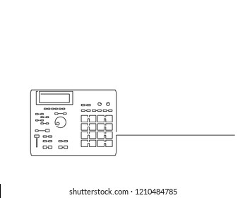 Drum machine isolated line drawing, vector illustration design. Music collection.