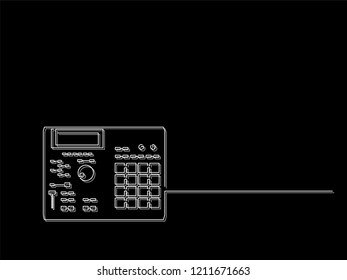 Drum machine isolated line drawing, vector illustration design. Music collection.