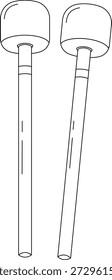 Tambor Maietes Ícone de Contorno Ilustração no Fundo Branco