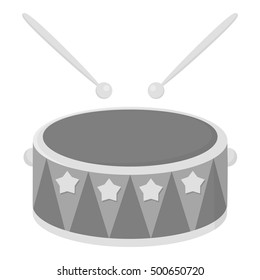 Drum monochrome icon. Illustration for web and mobile design.