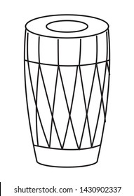 drum mridangam icon cartoon isolated in black and white vector illustration graphic design