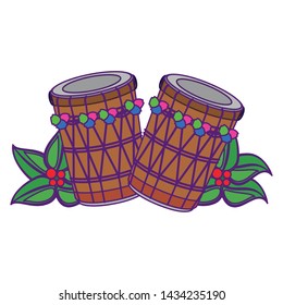 drum mridangam icon cartoon isolated vector illustration graphic design