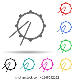 drum multi color style icon. Simple thin line, outline vector of web icons for ui and ux, website or mobile application