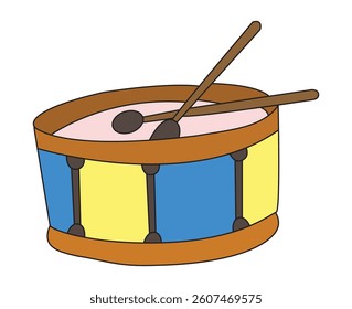 A drum music cartoon vector illustration