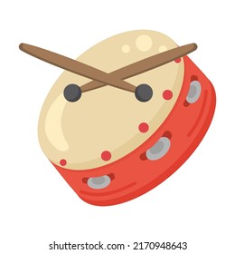 Drum Music Flat vector icon which can easily modify or edit 