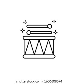 Drum, music icon. Simple line, outline vector of new year icons for ui and ux, website or mobile application