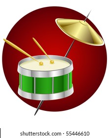 drum music instrument in circle - vector illustration