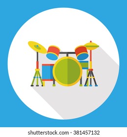 drum music instrument flat icon