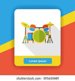drum music instrument flat icon