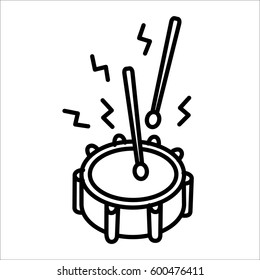 Drum music instrument icon 