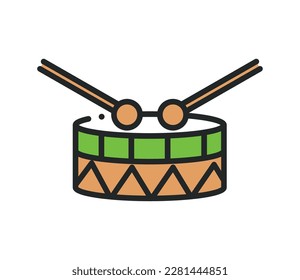 drum music instrument icon isolated