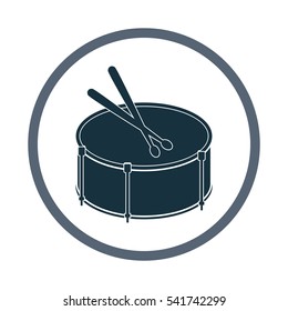 Drum music instrument icon. Simple design for web and mobile
