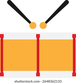 Drum Music Instrument Icon Vector Flat Illustration