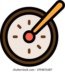 Drum music instrument simple flat design icon 