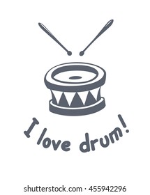 Drum music instrument vector illustration tattoo art musical hobby
