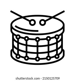 drum music line icon vector. drum music sign. isolated contour symbol black illustration